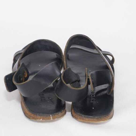 Everlane Black Leather Two Strap Sandals, Size 7 - Picture 3 of 8